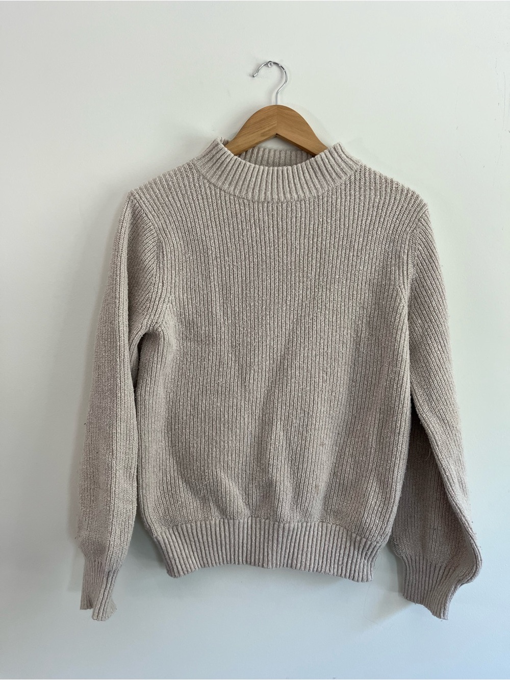 Patagonia Ribbed Mock Neck Sweater - Light Beige